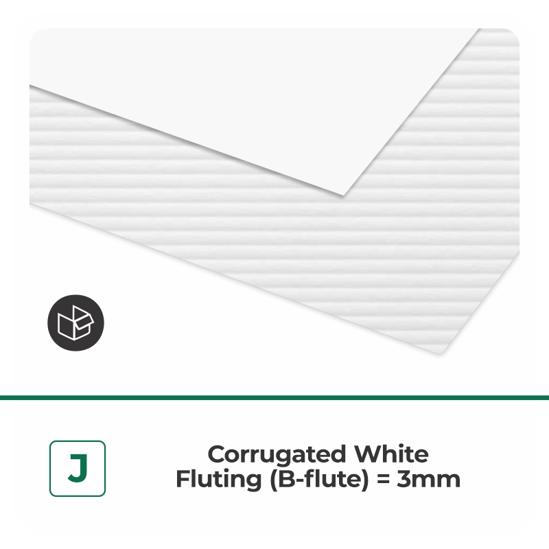 Corrugated White Fluting (B-Flute) =3mm