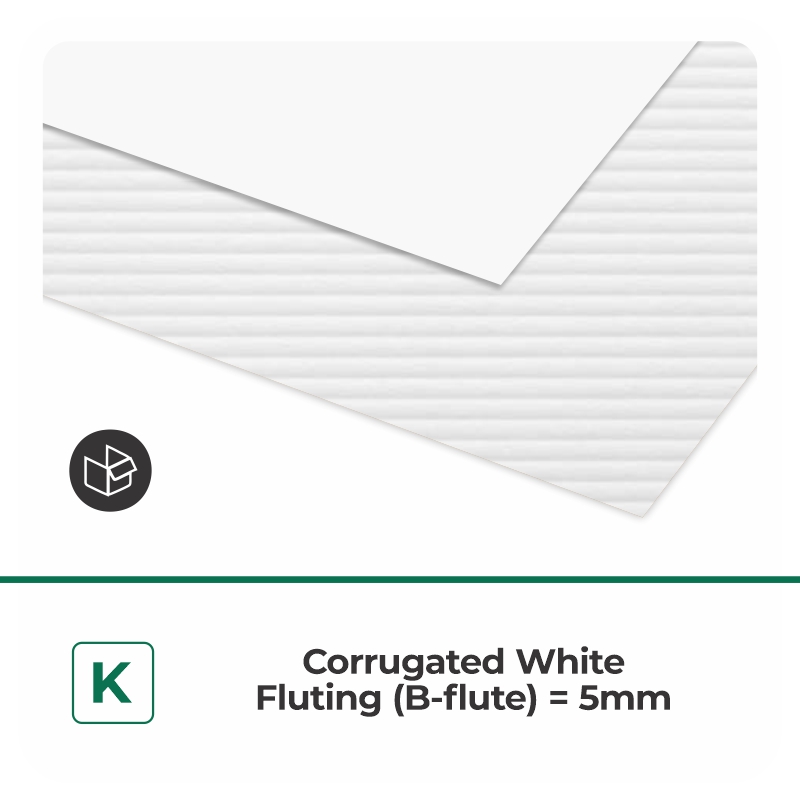 Corrugated White Fluting (B Flute) =5mm