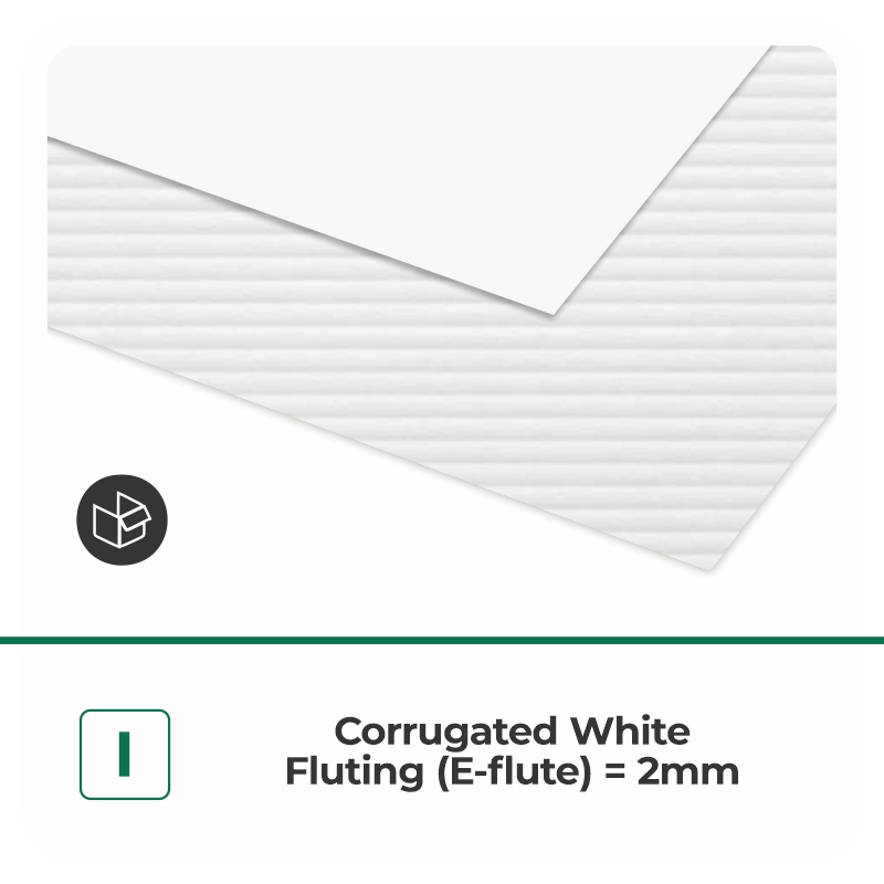  Corrugated White Fluting (E Flute) =2mm