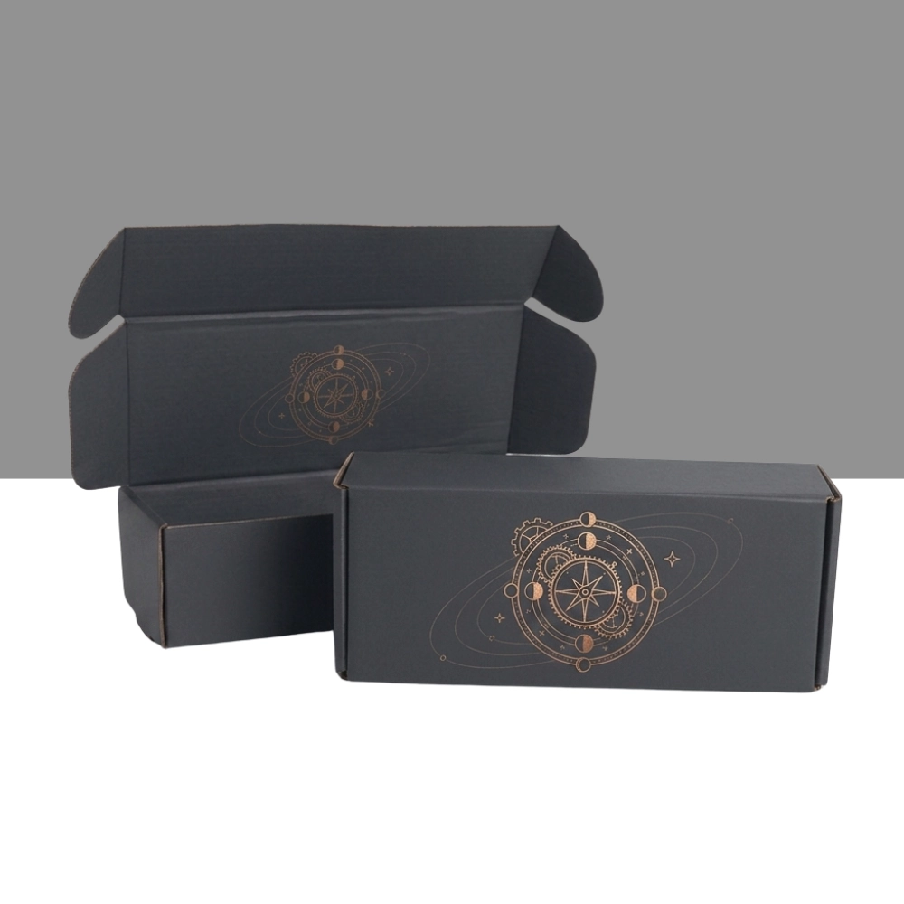 Custom Mailer Boxes (2) Branded custom mailer boxes with corrugated board for secure product delivery and unboxing