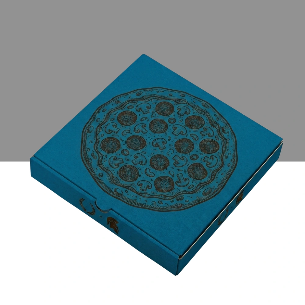 Custom Pizza Boxes (2) Printed custom pizza boxes with grease-resistant packaging for fresh pizza delivery