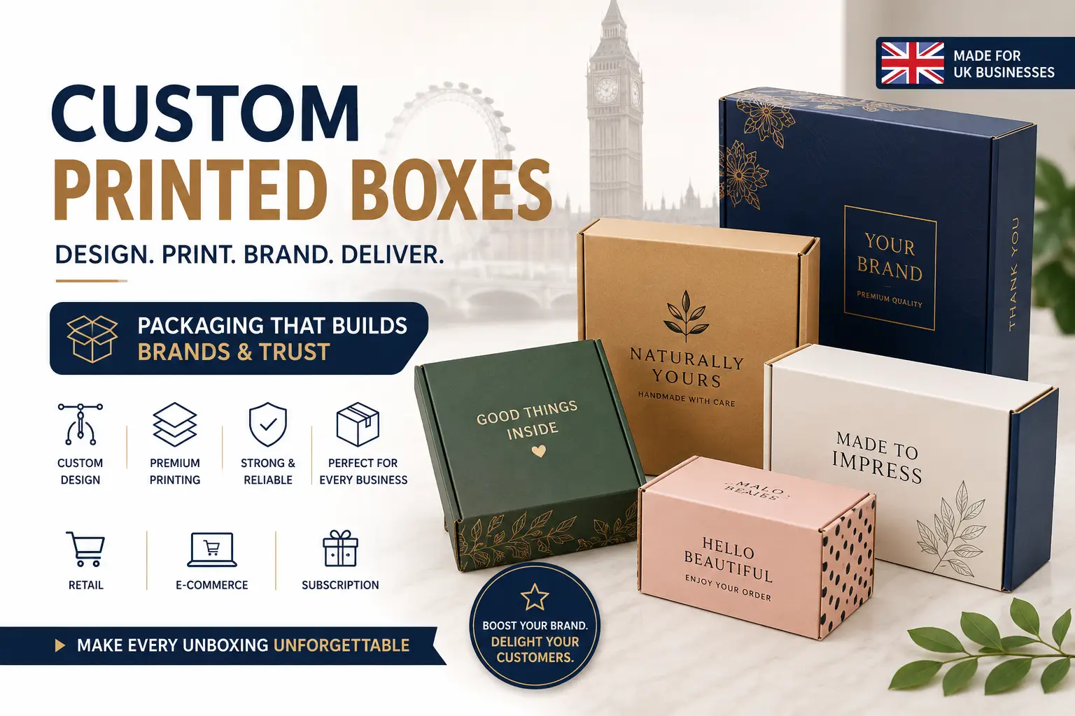 Custom Printed Boxes UK: Design, Printing and Branding Tips for Better Packaging